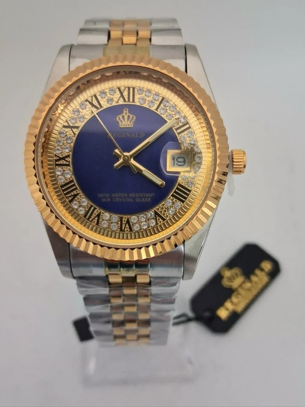 NEW IN BOX Men's Reginald 36mm Real Diamond Presidential Date Watch
